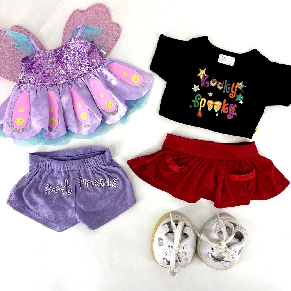Build A Bear Clothing Lot Girls Outfits Fairy‎ Skechers Shorts Skirt 5Pcs BABW